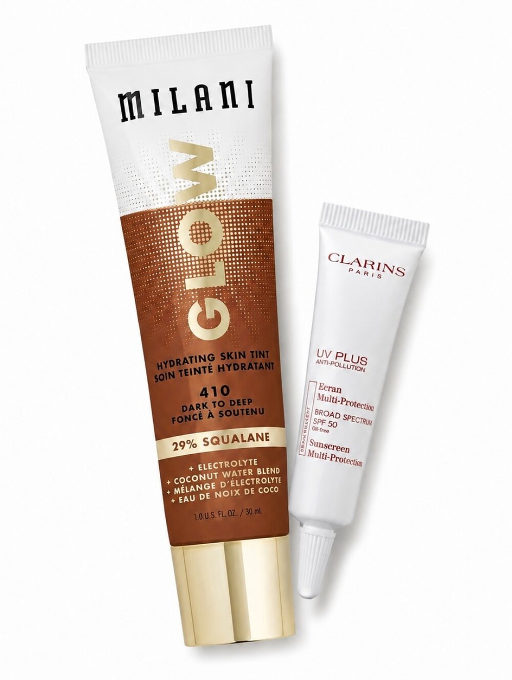 💄✨ Milani Glow Skin Tint 410 + Clarins UV Plus SPF 50 Mini Set of 2 ✨☀️